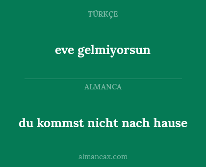 du kommst nicht nach hause - eve gelmiyorsun