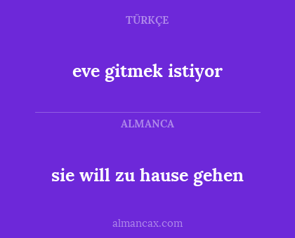 eve gitmek istiyor - sie will zu hause gehen