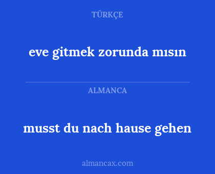 eve gitmek zorunda mısın - musst du nach hause gehen