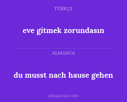 du musst nach hause gehen - eve gitmek zorundasın