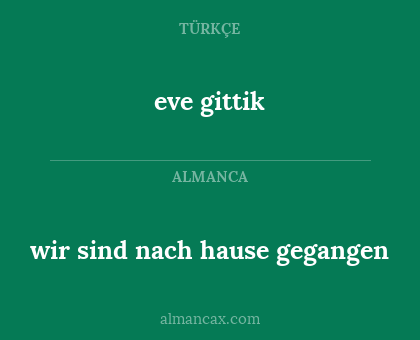 wir sind nach hause gegangen - eve gittik