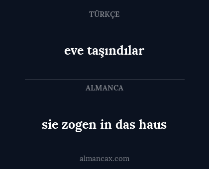 eve taşındılar - sie zogen in das haus