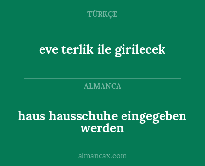eve terlik ile girilecek - haus hausschuhe eingegeben werden
