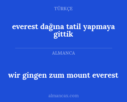 wir gingen zum mount everest - everest dağına tatil yapmaya gittik