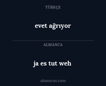 evet ağrıyor - ja es tut weh