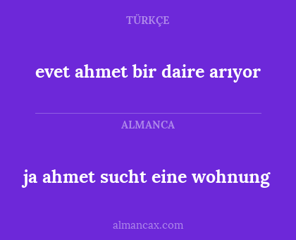 evet ahmet bir daire arıyor - ja ahmet sucht eine wohnung