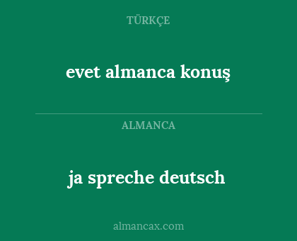 evet almanca konuş - ja spreche deutsch