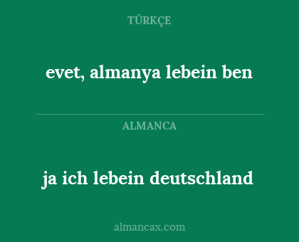 ja ich lebein deutschland - evet, almanya lebein ben