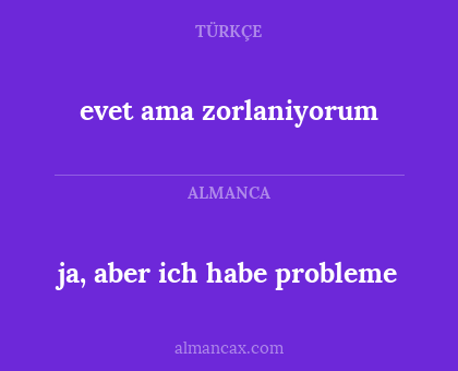 evet ama zorlaniyorum - ja, aber ich habe probleme