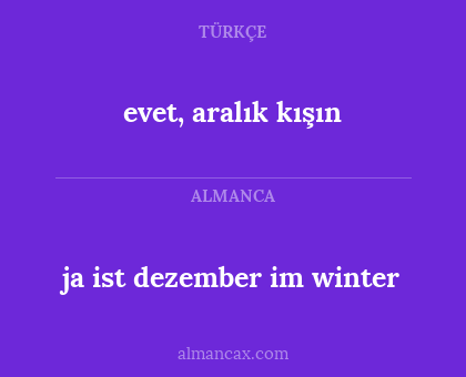 ja ist dezember im winter - evet, aralık kışın