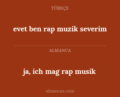ja, ich mag rap musik - evet ben rap muzik severim