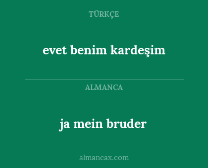 evet benim kardeşim - ja mein bruder