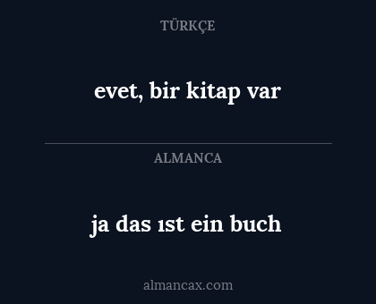 ja das ıst ein buch - evet, bir kitap var