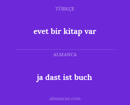 evet bir kitap var - ja dast ist buch