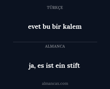 evet bu bir kalem - ja, es ist ein stift