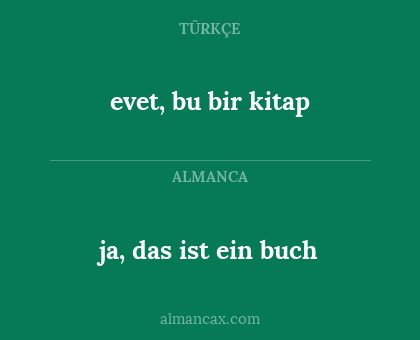 ja, das ist ein buch - evet, bu bir kitap