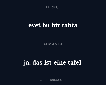 ja, das ist eine tafel - evet bu bir tahta