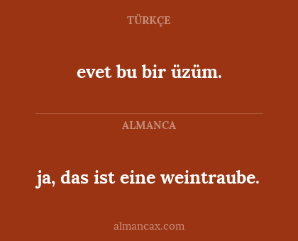 ja, das ist eine weintraube. - evet bu bir üzüm.