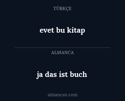 evet bu kitap - ja das ist buch