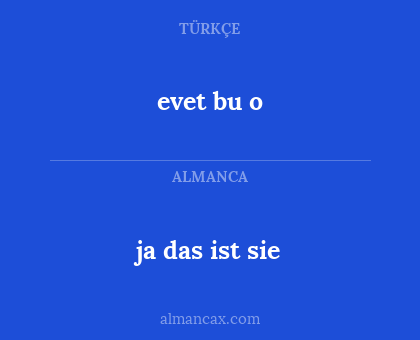 ja das ist sie - evet bu o