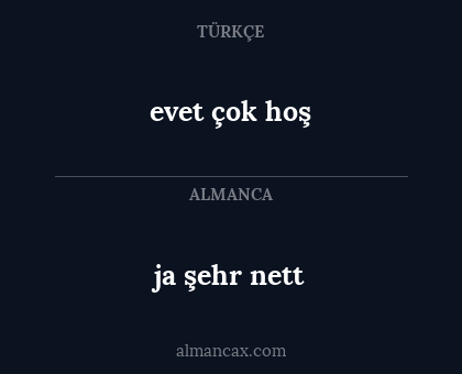 evet çok hoş - ja şehr nett