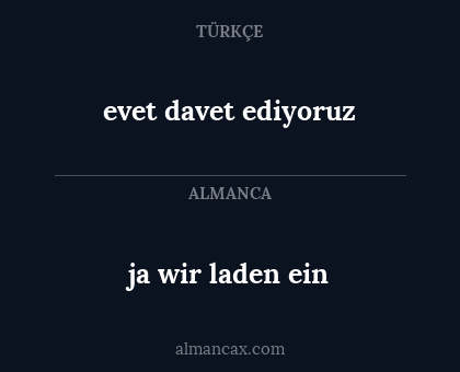 evet davet ediyoruz - ja wir laden ein