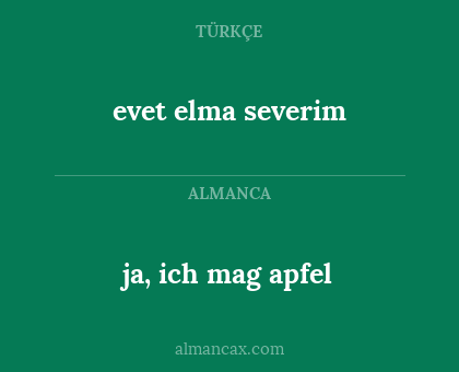 evet elma severim - ja, ich mag apfel