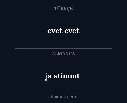 evet evet - ja stimmt