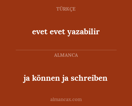 ja können ja schreiben - evet evet yazabilir