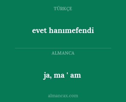 evet hanımefendi - ja, ma ' am