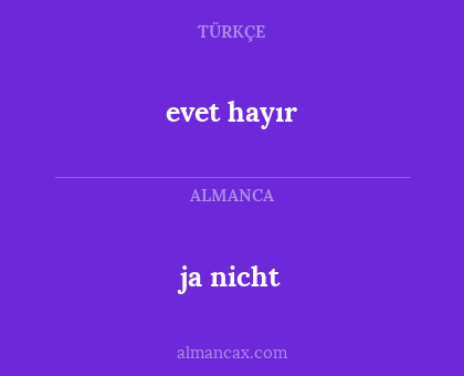 ja nicht - evet hayır