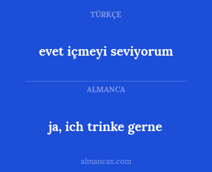 ja, ich trinke gerne - evet içmeyi seviyorum