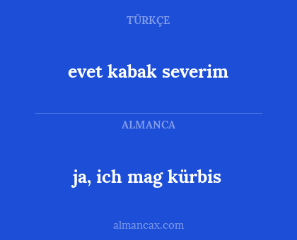 evet kabak severim - ja, ich mag kürbis