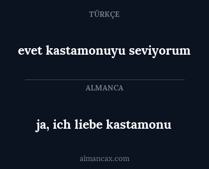 ja, ich liebe kastamonu - evet kastamonuyu seviyorum