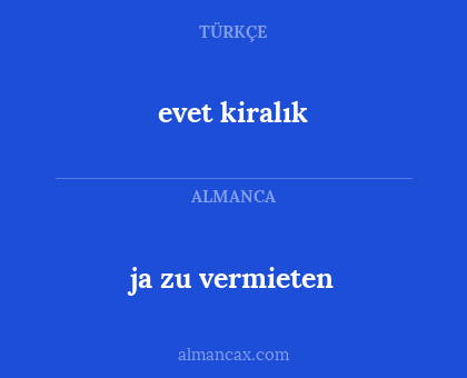 evet kiralık - ja zu vermieten