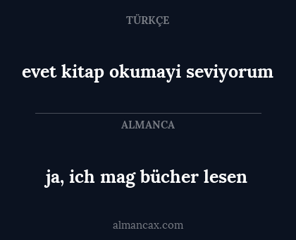 ja, ich mag bücher lesen - evet kitap okumayi seviyorum