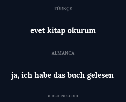 ja, ich habe das buch gelesen - evet kitap okurum