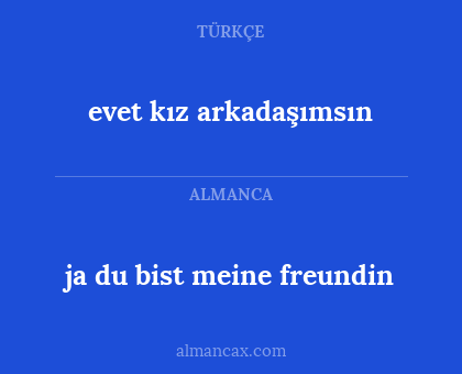 evet kız arkadaşımsın - ja du bist meine freundin
