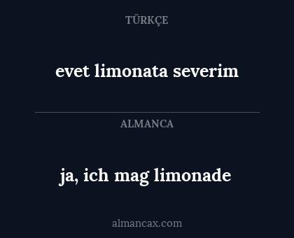 evet limonata severim - ja, ich mag limonade