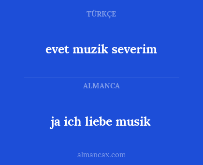 ja ich liebe musik - evet muzik severim