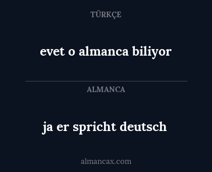 ja er spricht deutsch - evet o almanca biliyor