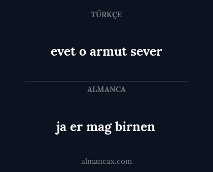 evet o armut sever - ja er mag birnen