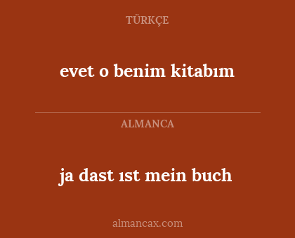 evet o benim kitabım - ja dast ıst mein buch