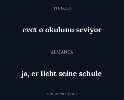 ja, er liebt seine schule - evet o okulunu seviyor
