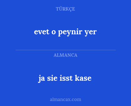 evet o peynir yer - ja sie isst kase