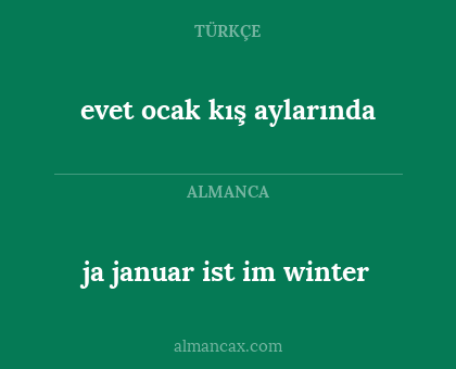 evet ocak kış aylarında - ja januar ist im winter