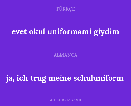 ja, ich trug meine schuluniform - evet okul uniformami giydim