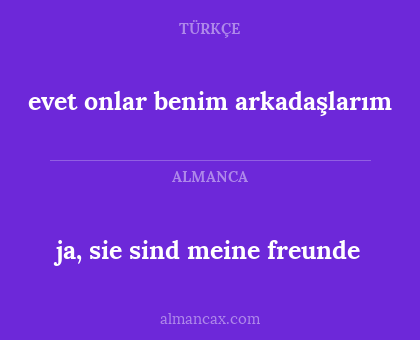 ja, sie sind meine freunde - evet onlar benim arkadaşlarım