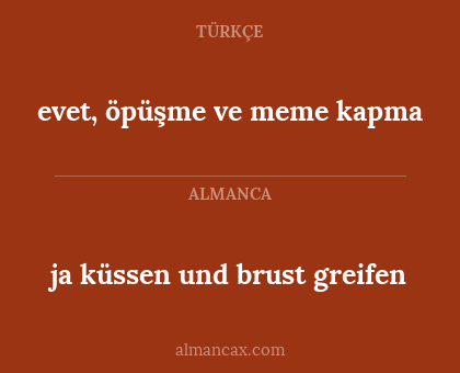 evet, öpüşme ve meme kapma - ja küssen und brust greifen