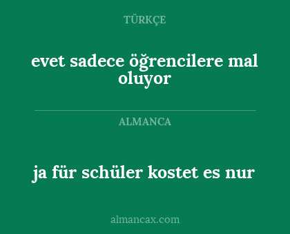 ja für schüler kostet es nur - evet sadece öğrencilere mal oluyor
